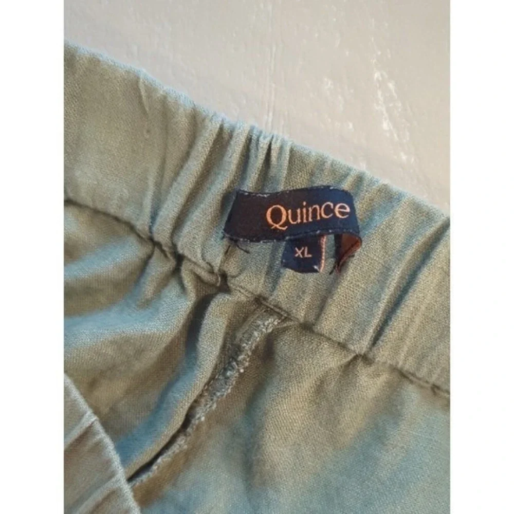 Quince 100% European Linen Tapered Ankle Pant Light Cargo Olive Green size XL
